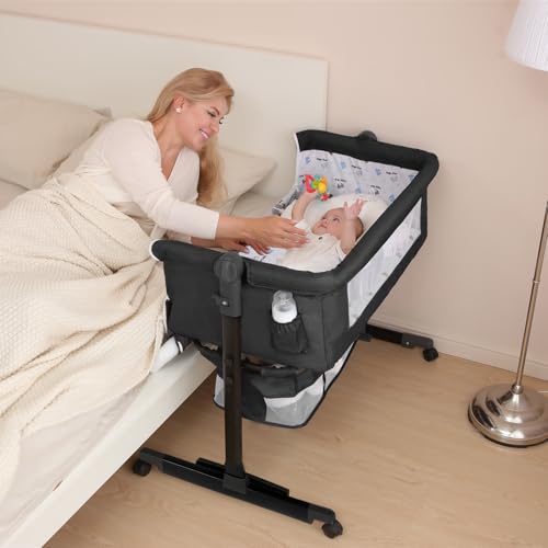 YADAQE bedside bassinet height adjustment