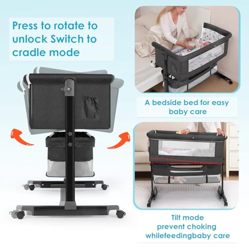 YADAQE portable bassinet storage basket