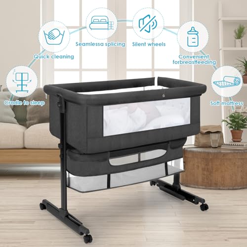 YADAQE newborn cradle with mosquito net