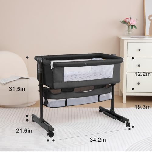 YADAQE Dark Gray bassinet interior view