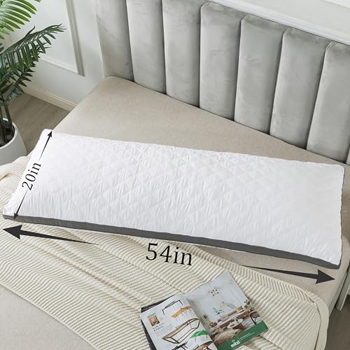 WhatsBedding long body pillow with grey cover