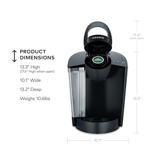 Keurig K-Classic coffee maker brewing a cup of coffee