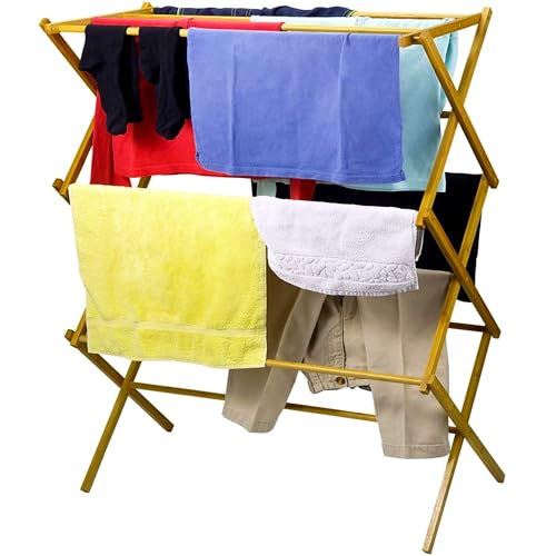 Laundry rack in a home setting