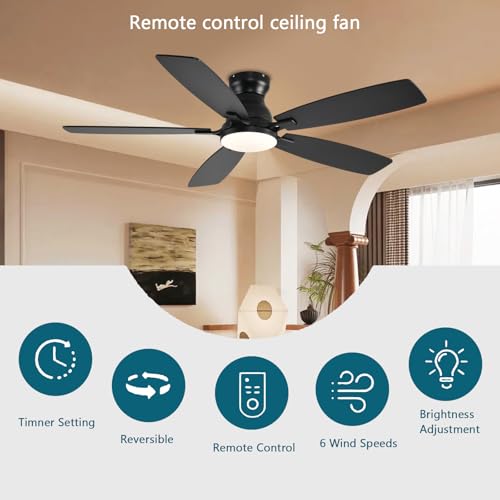 JSAITEE Ceiling Fan with Remote Control