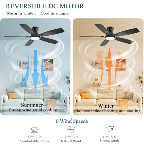 JSAITEE Quiet Reversible Motor Ceiling Fan
