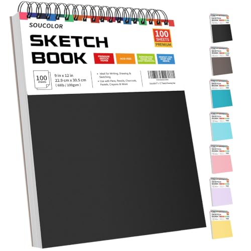 Soucolor 9 x 12 inch sketch book cover