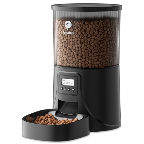 PETULTRA 4L black automatic cat feeder front view