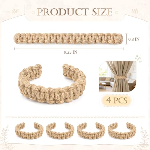 Set of four brown curtain tiebacks