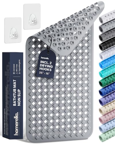 Homerella BM 35x16 grey bathtub mat full view