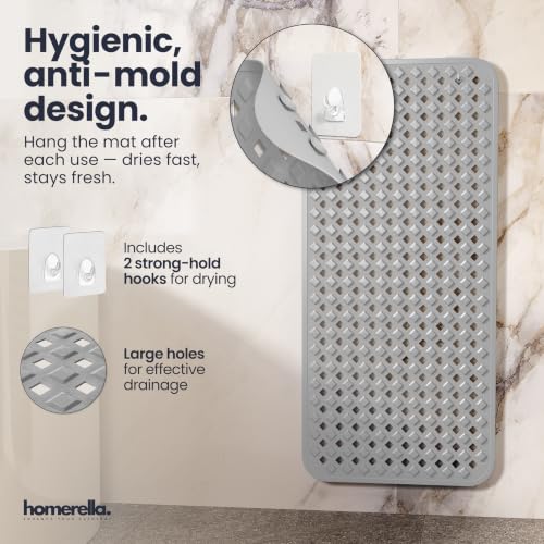 Homerella bath mat installed in a smooth tub
