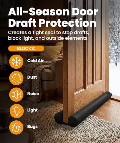 Under door foam draft blocker side view