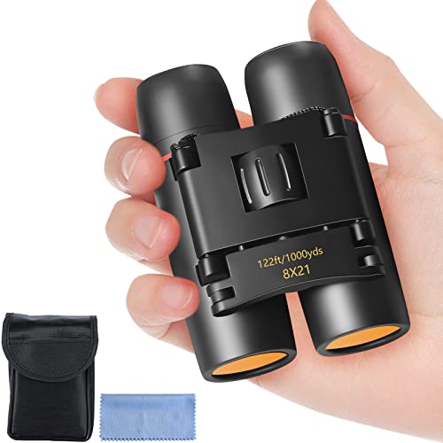 AHFLRITO Compact Binoculars Black front view