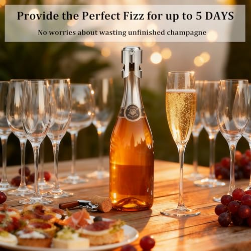 Pafusen stopper inside a sparkling wine bottle neck