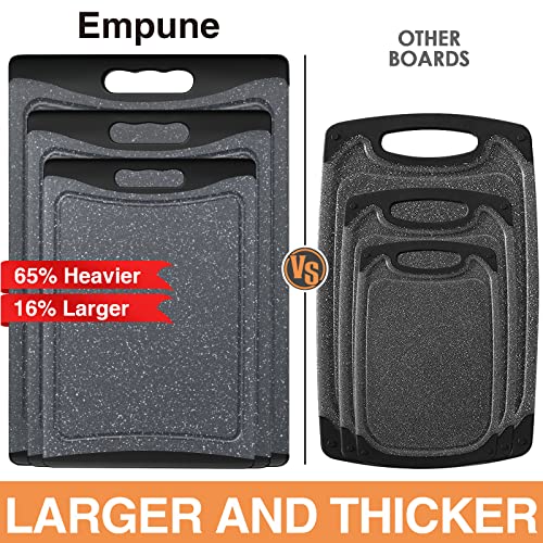 Three sizes of Empune dark gray cutting boards