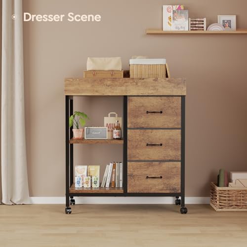 Interior storage shelves of YeTom changing table