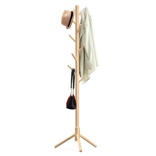 Aliphon Wooden Coat Rack Stand natural