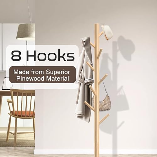 Adjustable height coat tree assembly