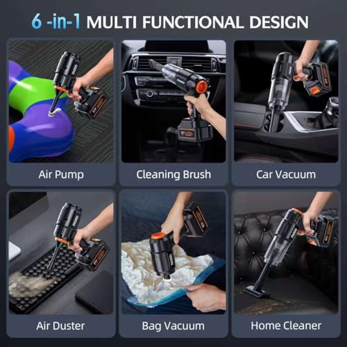 Compact vacuum cleaning a car interior