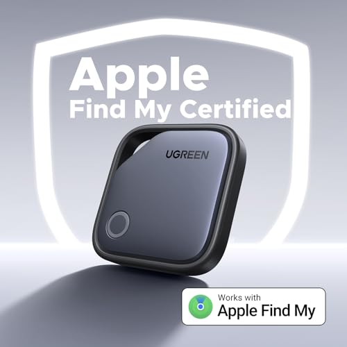 Close up of UGREEN FineTrack black tracker tag