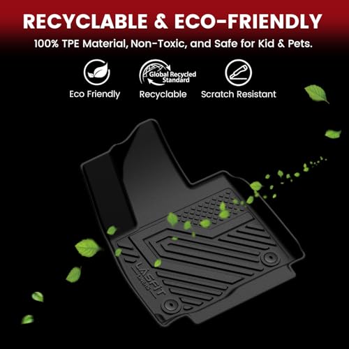 Raised edge detail on black LASFIT floor mats