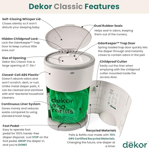 Diaper Dekor EKO Classic showing hands-free pedal operation