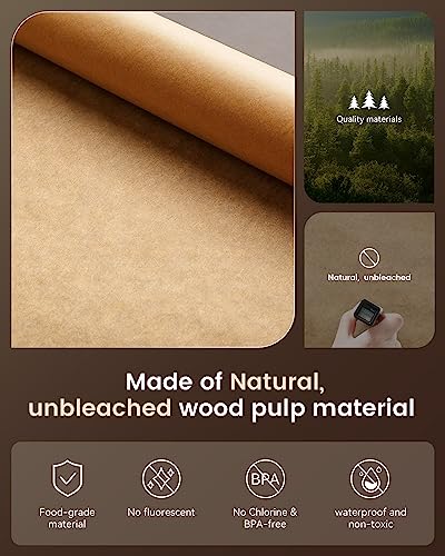 Stack of 100 precut parchment paper sheets
