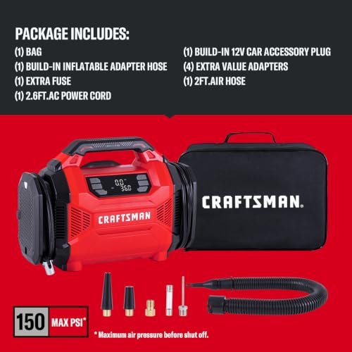 CRAFTSMAN inflator used on a car tire