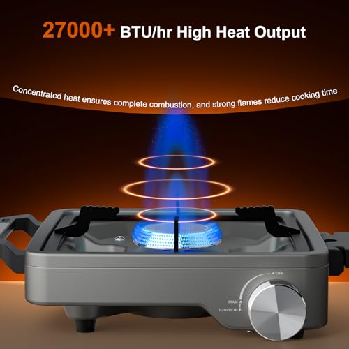 Gray propane camping stove burners