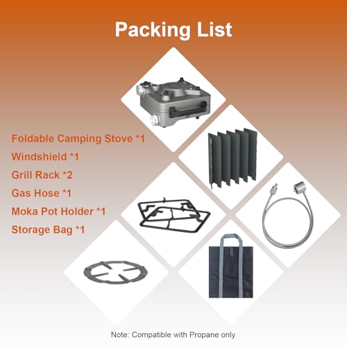 Two burner stove for outdoor cooking
