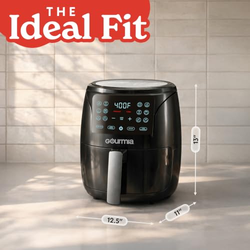 Gourmia 4 Qt Air Fryer box and included components