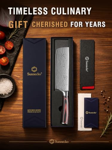 Nakiri knife with protective sheath