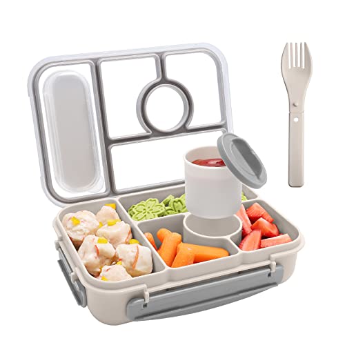 Amathley white 5-compartment bento box