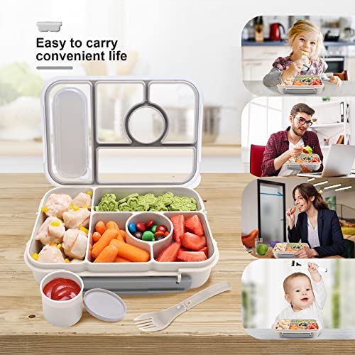 Open Amathley bento box with 5 compartments