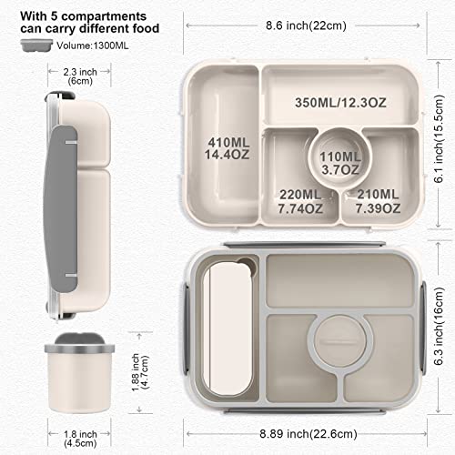 Amathley lunch box with leak-proof sauce container