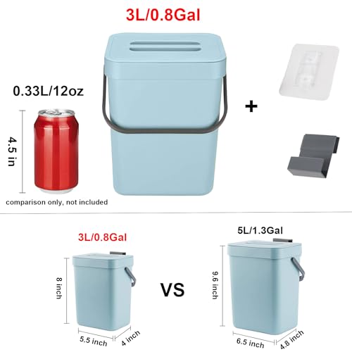 Side profile of 3L LALASTAR kitchen bin