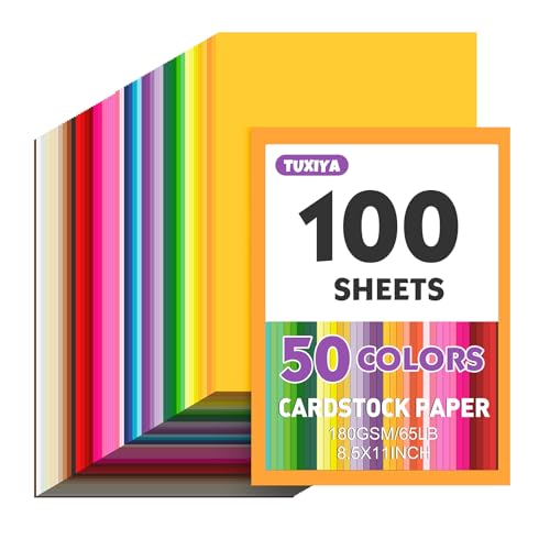 TUXIYA 100 sheets colored cardstock stack