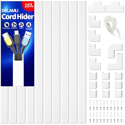 Delamu 157in cord hider kit in white