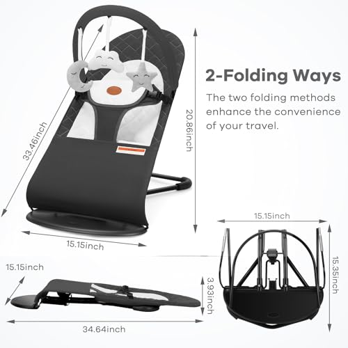 Side profile of HKAI portable infant bouncer