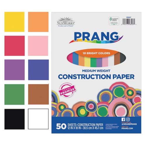 Assorted colors of Prang construction paper