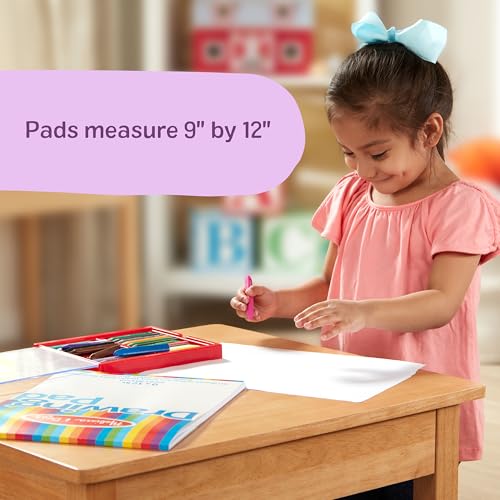 Melissa & Doug drawing pad sheets being used with crayons