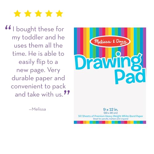 Child using markers on Melissa & Doug drawing paper