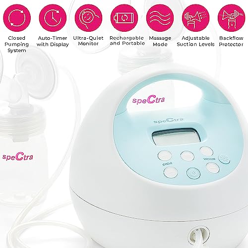 Spectra S1 Plus breast pump unit with bottle attachment