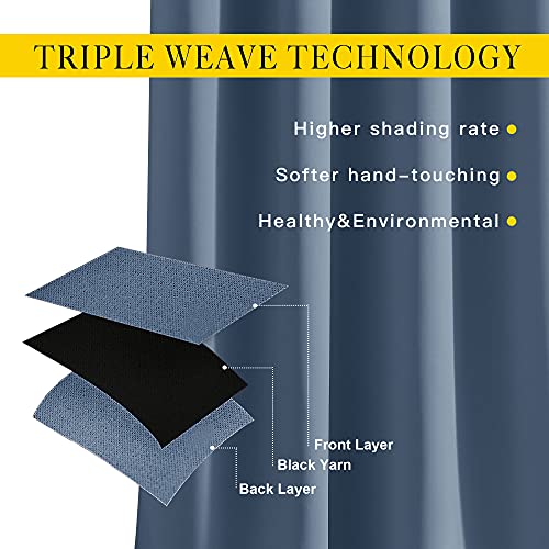 Two-panel blackout curtain set hanging on rod