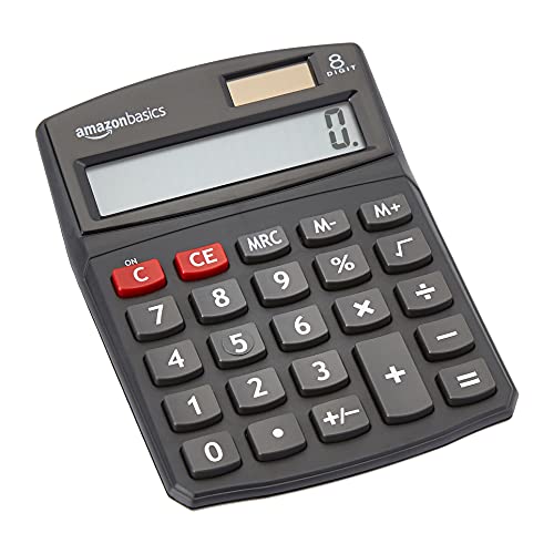 Basics 8-digit desktop calculator in black