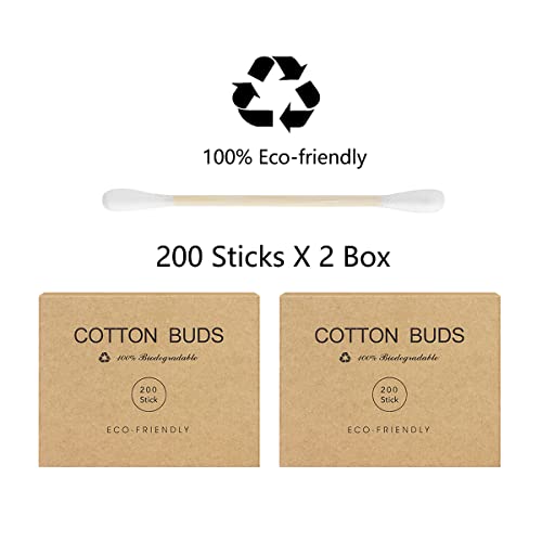 Close up of bamboo cotton swab tips