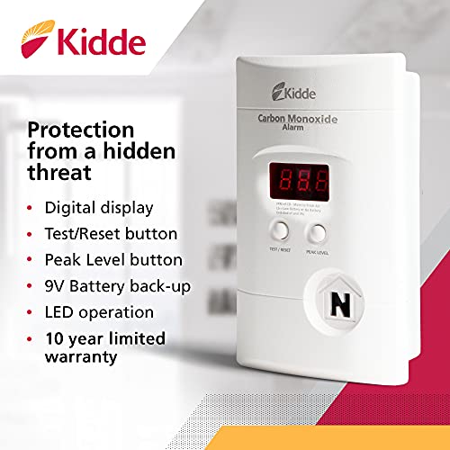 Digital LED display on Kidde carbon monoxide alarm