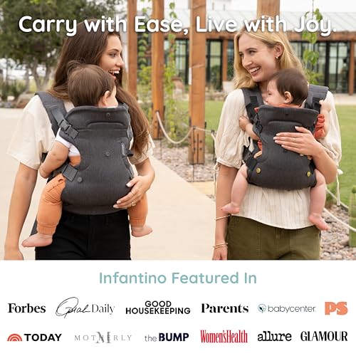 Parent adjusting Infantino Flip Luxe shoulder straps