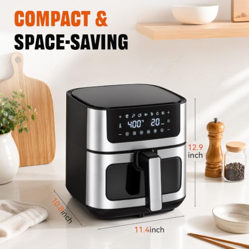 Air fryer see-through window detail