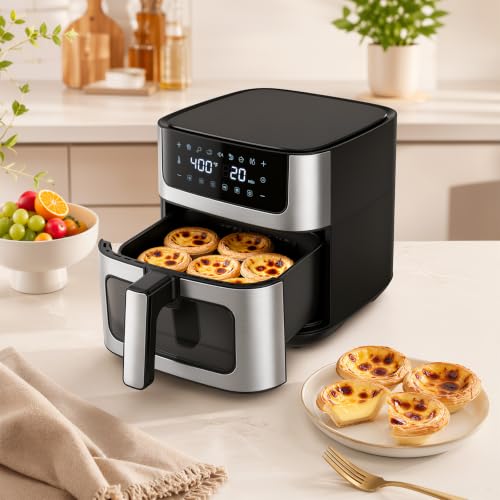 Air fryer with cooking presets menu