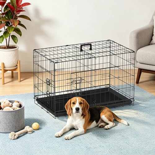 Front view of FDW foldable pet kennel
